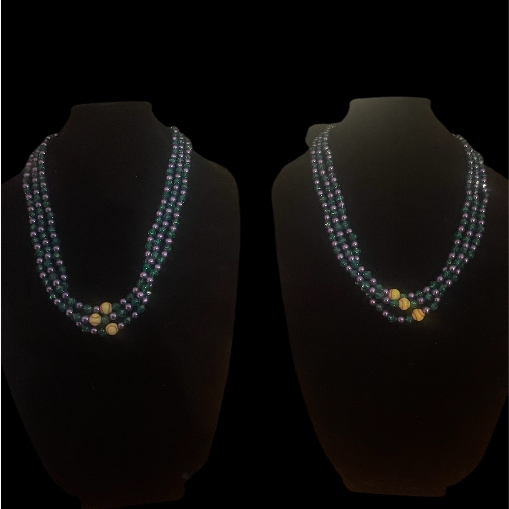 Mardi Gras Softball Necklaces